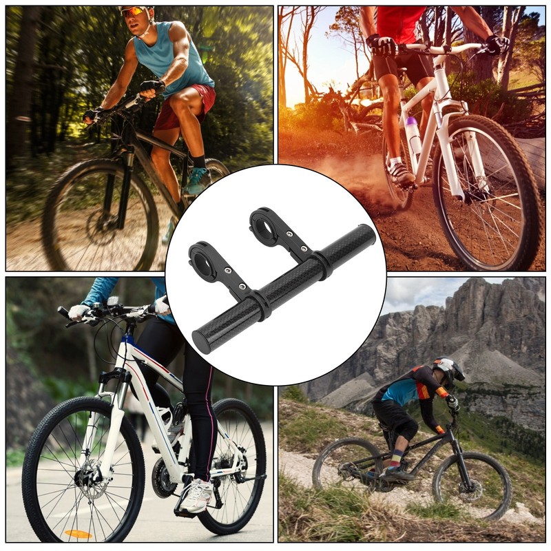 20CM Carbon Tube Bicycle Handlebar Extender Bracket Mount Bike Headlight