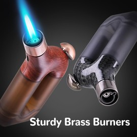 Laffizz 2 Pack Torch Lighter Single Jet Flame Refillable Butane Lighters Windproof Gas Torch Lighters Adjustable Jet Cool Lighter for Camping Candle BBQ Grill(Fuel Not Included)