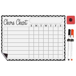 Inkdotpot Magnetic Whiteboard Chore Chart Chore Chart for Refrigerator - Dry Erase Behavior Chart for Kids Responsibility Chart with 2 Fine Tip Marker & Eraser