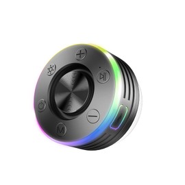 Bluetooth Shower Speaker, Portable Bluetooth Speaker Wireless with RGB Lights, IPX7 Waterproof speaker with FM Radio, Suction Cup, Stereo Sound, Built-in Mic, for Bathroom, Party, Travel, Outdoor