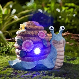 Solar Garden Outdoor Decor Snail Figurine with Lights, Outside - Ideal Outdoor Decorations for Yard, Lawn & Pathway Walkway Ornaments Clearance Housewarming Gifts for Mom Grandma Birthday (DXD-004)