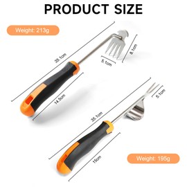 PANZHIHUIDA Stainless Steel Weed Cutter Set of 2 - Root Cutter with Ergonomic Handle for Garden, Lawn & Flower Beds, Rustproof & Durable