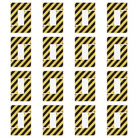 PATIKIL 5S Location Marking Corner, 16 Pcs 15 x 15 x 5 cm PVC L-Shape Floor Marking Tape Workplace Floor Organization Markers for Office Warehouse Desk Table Top, Yellow/Black