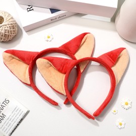 Lurrose 4pcs Fox Ears Headband Cute Large Animal Ear Hair Hoop Festival Birthday Party Favors