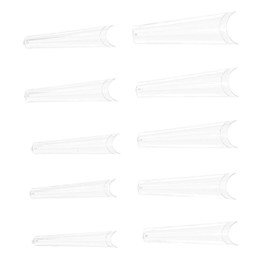 Baluue 500pcs French False Nails Nail Art Tapered Fake Nail Tips French Tips Nail Covers Half Nail Extension Tips Fingernail Salon Full Cover False Nail Professional Press Transparent Abs