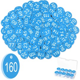 Tenare 1-200 Plastic Number Plates, Numbered Engraved Number Plates, Beehive Labels, ID Tags with Hole, without Key Rings (Blue)