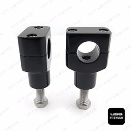 XKMT-Black ROUND 1" Handlebar Pullback Riser Clamp Compatible With Harley Kawasaki Suzuki [B00YWCCYO2]