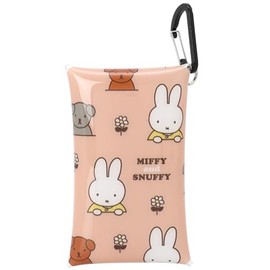 Miffy miffy0014 Clear Pouch with Carabiner, Mini Pouch, Clear Multi Case, Small, Women's, Work, Travel, Adults, Students, Children, Cute, Character, MIFFY and SNUFFY (DBM-1915)