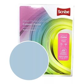 Scribe Papel Bond Marca Scribe Tamaño Carta Color Azul 500 Hojas