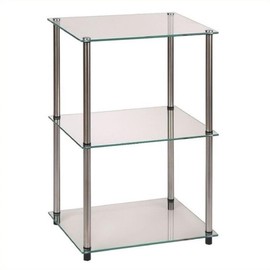 Convenience Concepts Designs2Go Classic Glass Tall 3 Tier End Table
