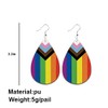 Rainbow Teardrop Dangle Earrings Pride Parade Faux Leather Drop Rainbow