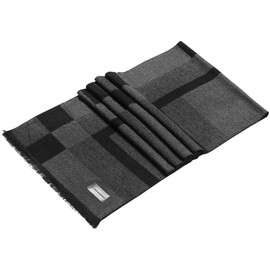 Marino’s Winter Cashmere Feel Men Scarf,100% Cotton Fashion Scarves, In Elegant Gift Box - Ash Obsidian - One Size