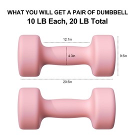 10 lb Dumbbells Set of 2 - Cast Iron 10 LB Weights Set of 2, Hand Weights Set Exercise & Fitness Dumbbell Free Weights for Child, Women, Men