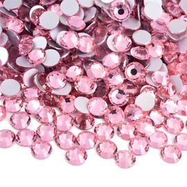 Flatback Rhinestones Round Gems for Nails Art and Crafts 2000Pcs SS16 4mm Glitter Crystals Stone DIY Bags Clothes Shoes (Pink)