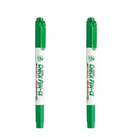 Zebra Checkerpen Alpha Water-Based Markers, Green, Set of 2