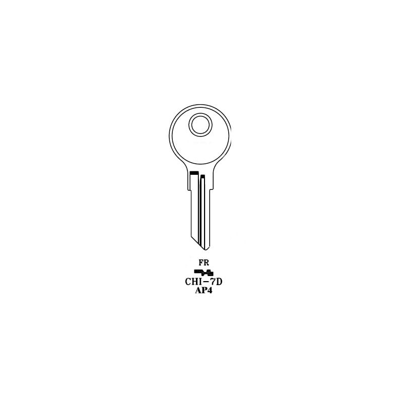 JMA CHI-7DE Key Blank, Replacement for Chicago AP4/104AM (50-Pack)