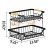 GILLAS 2 Tier Countertop Fruit Basket with 2 Banana Hangers
