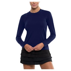 Lucky In Love Breeze Long Sleeve Crew with UV-Protection (Midnight, X-Small)