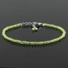 GEMKORA Natural Real Peridot Crystals Bracelet, 3mm Best Grade Micro