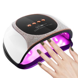256W UV LED Nail Lamp, Riuotazi Nail Dryer for Gel Polish,57Pcs Beads Curing Gel Nail Lamp, 4 Timer Settings and Professional Manicure Nail Lamp with Automatic Sensor (White)