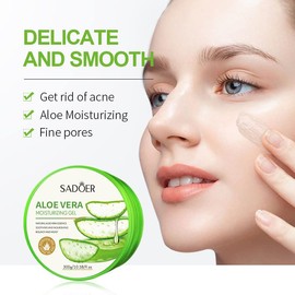 ULELA DIKML New Soothing Moisture Aloe Vera Moisturiser for Face, Scalp, Hair - Aloe Vera Gel for Skin and Sunburn Relief - 10.58 oz