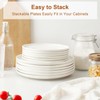 Jassceram 10.5 Inch White Dinner Plates Set of 6, Ceramic