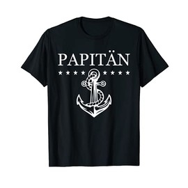 Papitän - Papa and Captain Funny Retro Anchor Father T-Shirt