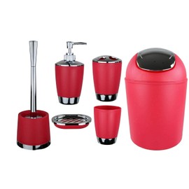 GMMH 6-Piece Bathroom Accessory Set Soap Dispenser Holder Toilet Brush