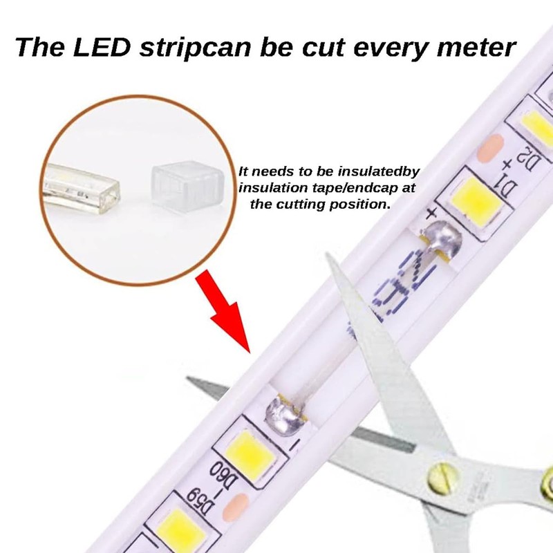 pcningled Outdoor LED Strip Lights Waterproof 32.8FT AC 110V Flexible