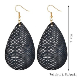 4 Pairs Bohemian Snakeskin Leather Earrings Set Retro Leopard Print Teardrop Earring Dainty Animal Python Print Drop Earrings for Women Jewelry