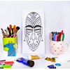 Tribal African Mask - Coloring Canvas For Adults, Stretched primed