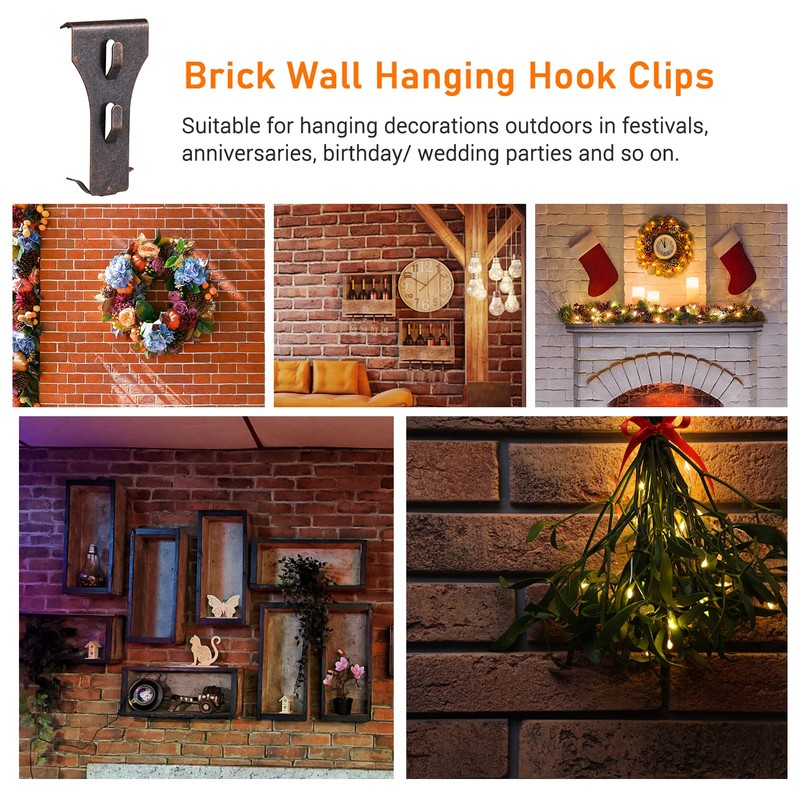 Eacam 10 PCS Hook Clip, Outdoor Hanging Hooks for 60-70mm