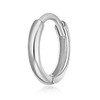 TWJC 14k REAL White Gold 1.5mm Thickness Huggie Earrings (8