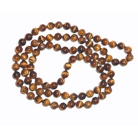 Tiger's Eye Jewellery (Necklace) Tiger's Eye Chain Size Approx. 8 mm Endless Knotted Length Approx. 80 cm Model Number 64, Gemstone, Tigers Eye