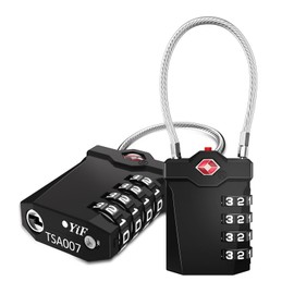 TSA luggage lock, 4-digits, suitcase combination lock, numerical code with opening alarm display.