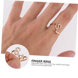 SAFIGLE Fashionable Women's Ring S-open Ring Trendy Finger Jewelry Gold Plated for Parties