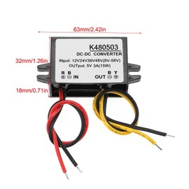 DC-DC 12V/24V/36V/48V to 5V 3A Voltage Converter Step Down Power Transformer Supply Module 15W