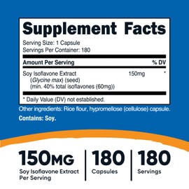 Nutricost Nutricost Soy Isoflavones 150mg, 180 Veggie Capsules - Gluten Free, Non-GMO, Vegetarian Friendly
