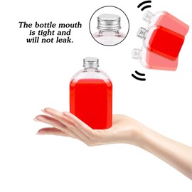 Kitnish Mini Alcohol Bottles 100ml Juice Bottle With Silver Screw Caps,Reusable Empty Bottles With Funnel,Mini Plastic Bottles Shot Bottles Mini Bottles Suitable for Going Out And Party.
