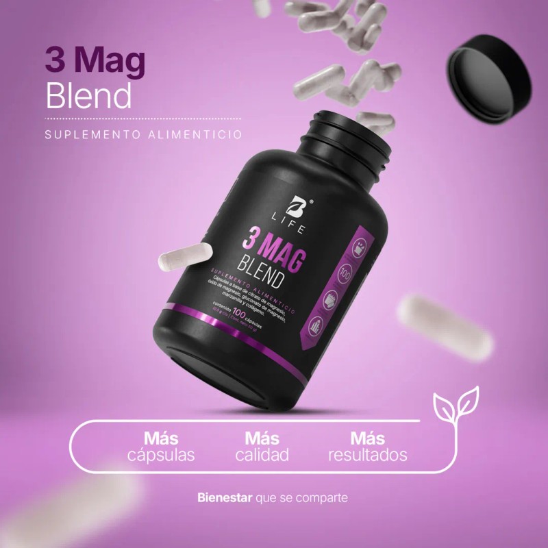Mezcla De Magnesios 100 Cáps Citrato Oxido Gluconato B Life