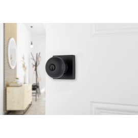 BRINKS – Contemporary Keyed Entry Ball Door Knob, Matte Black - Designed for Sleek and Modern Homes and Blends Seamlessly with Interior Décor (E2416-122)