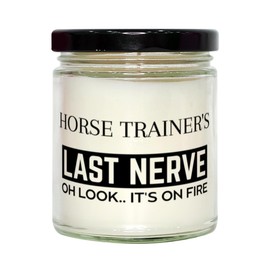 Horse Trainer Candle Gifts, Horse Trainer's Last Nerve Candle Funny Horse Trainer Birthday Christmas Graduation Gifts for Horse Trainer for Men Women Soy Candle, Vanilla Scented Sarcasm Present for