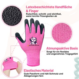 Migliore Wear 2 Pairs of Children's Work Gloves, Gardening Gloves, Children, Latex Protective Gloves with Palm Coating for 2-4 Years (XS)