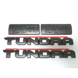 Toyota OEM 4PCS SET BLACKOUT EMBLEMS OVERLAY KIT 2014-2021 TOYOTA TUNDRA 5.7L ENGINE V8