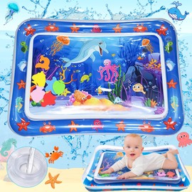 Benaton Baby Inflatable Water Mat, Ocean Blue Design Water Mat Baby, Water Mat Baby 65 x 48 cm, BPA Free PVC Water Mat, Baby, Play Mat Baby for 3 6 9 12 Months Blue Ocean