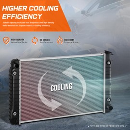 PM PERFORMOTOR DPI 1047 Cooling Radiator Replacement Compatible with 89-94 Buick Century Chevy Celebrity Oldsmobile Pontiac 3.1L 3.3L V6, 26-3/8" W X 17" H X 1-1/4" D, 1-5/16" / 1-9/16" Inlet/Outlet