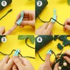 Set of 4 Adjustable Crochet Rings with Thread Guide for