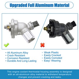 FIQAPJ Engine Coolant Thermostat Housing Assembly Compatible with Chevy Spark 2013 2014 2015 1.2L Replace# 96988257,25192923, 902-753