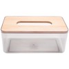 Aswalling Minimalist Tissue Box Cover Holder, Modern Transparent Rectangular Bamboo
