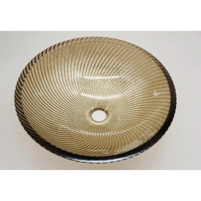 Oceana JSG Oceana 16" Glass Bathroom Vessel Sink Bowl, Sea